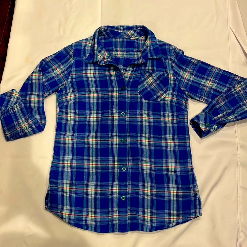 Blue Flannel button up LL Bean